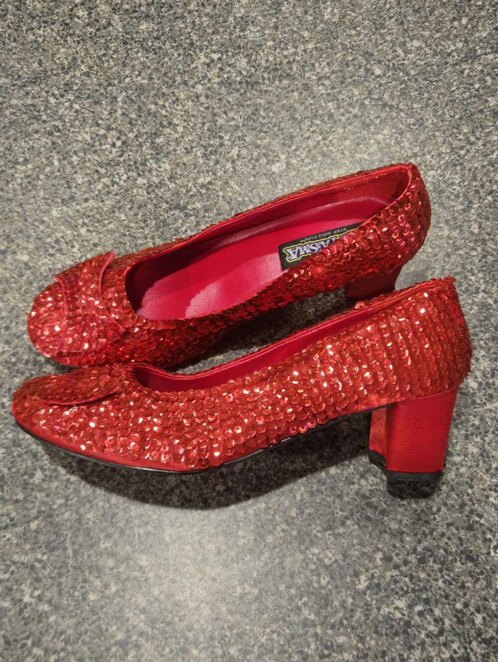 Funtasma Dorothy Ruby Red Sequin Bow Heels Approx Size 9